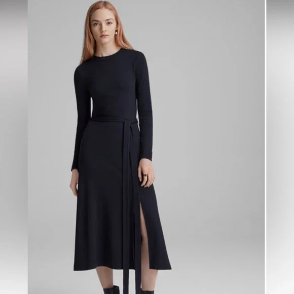 white christmas dresses Club Monaco Beige Linen Blend Button-Front Maxi Dress – SilkRoll main image 1